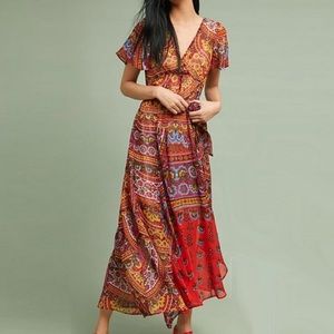 Anthropologie Murol Wrapped Maxi Dress